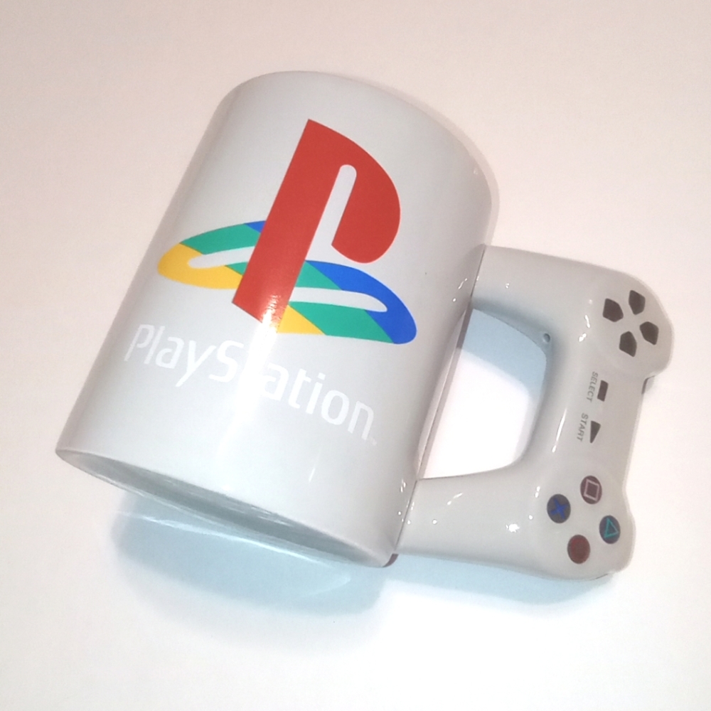 Play Station 116 Oz Controller Handle Mug 10oz Grey